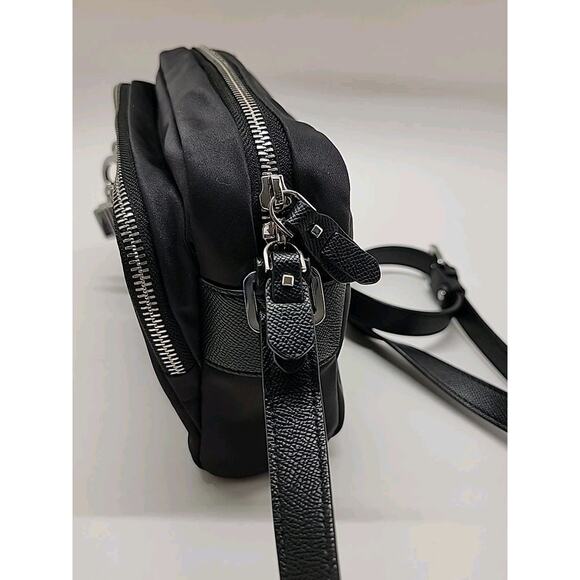 SAMSONITE Black Adjustable Zippered Crossbody with Silver Charms Pockets Travel - Picture 9 of 16